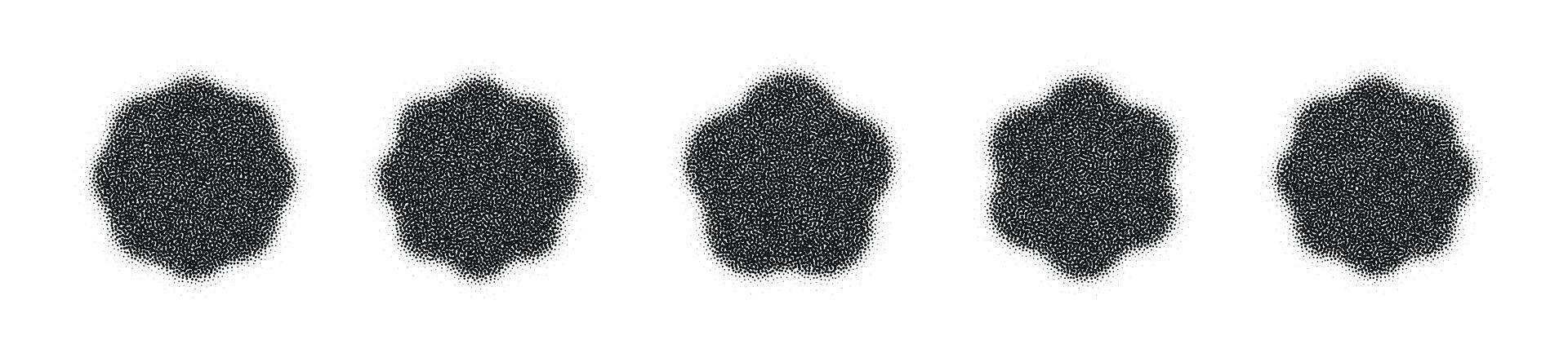 Gradient flower shape with grain and noise effect. Geometric halftone element with sand and bitmap texture. Flat illustration isolated on white backround. vector