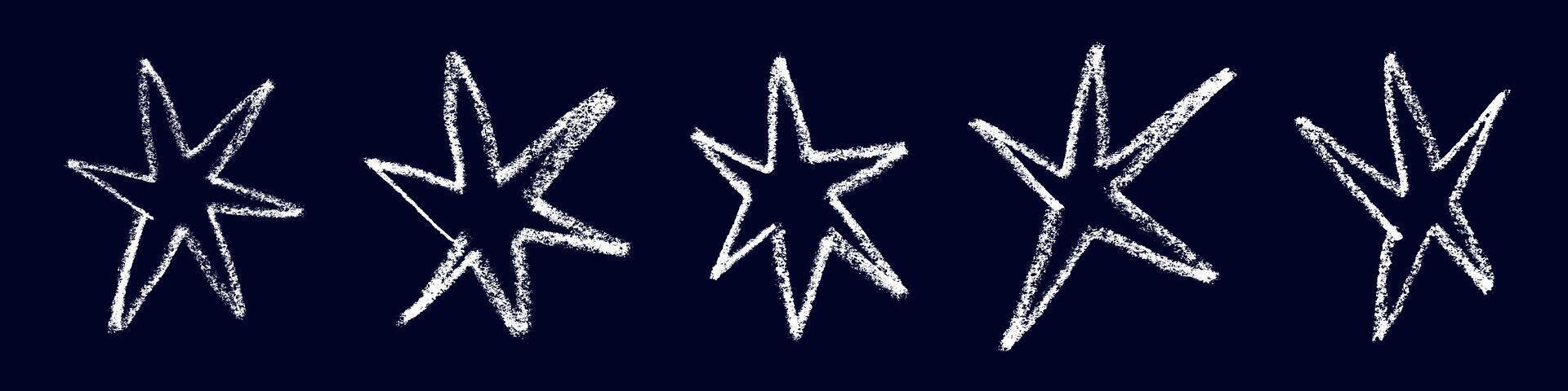 Star sketch with a hand-drawn chalk style. Blackboard-inspired background with doodle and scribble details. vector