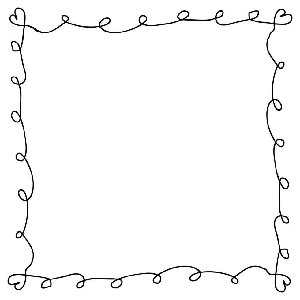 Hand drawn rectangular quadrate empty frame. Simple doodle illustration for decor and design. vector