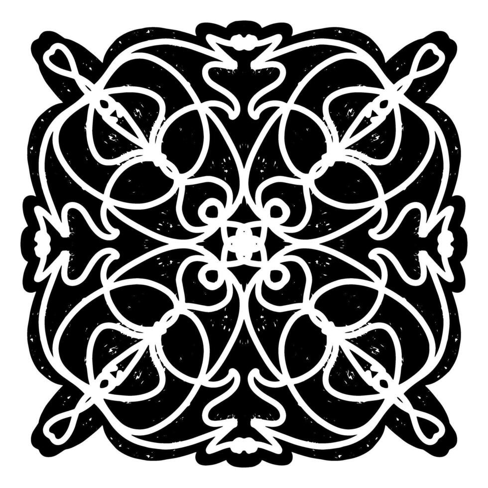 a black and white design with a circular pattern vector