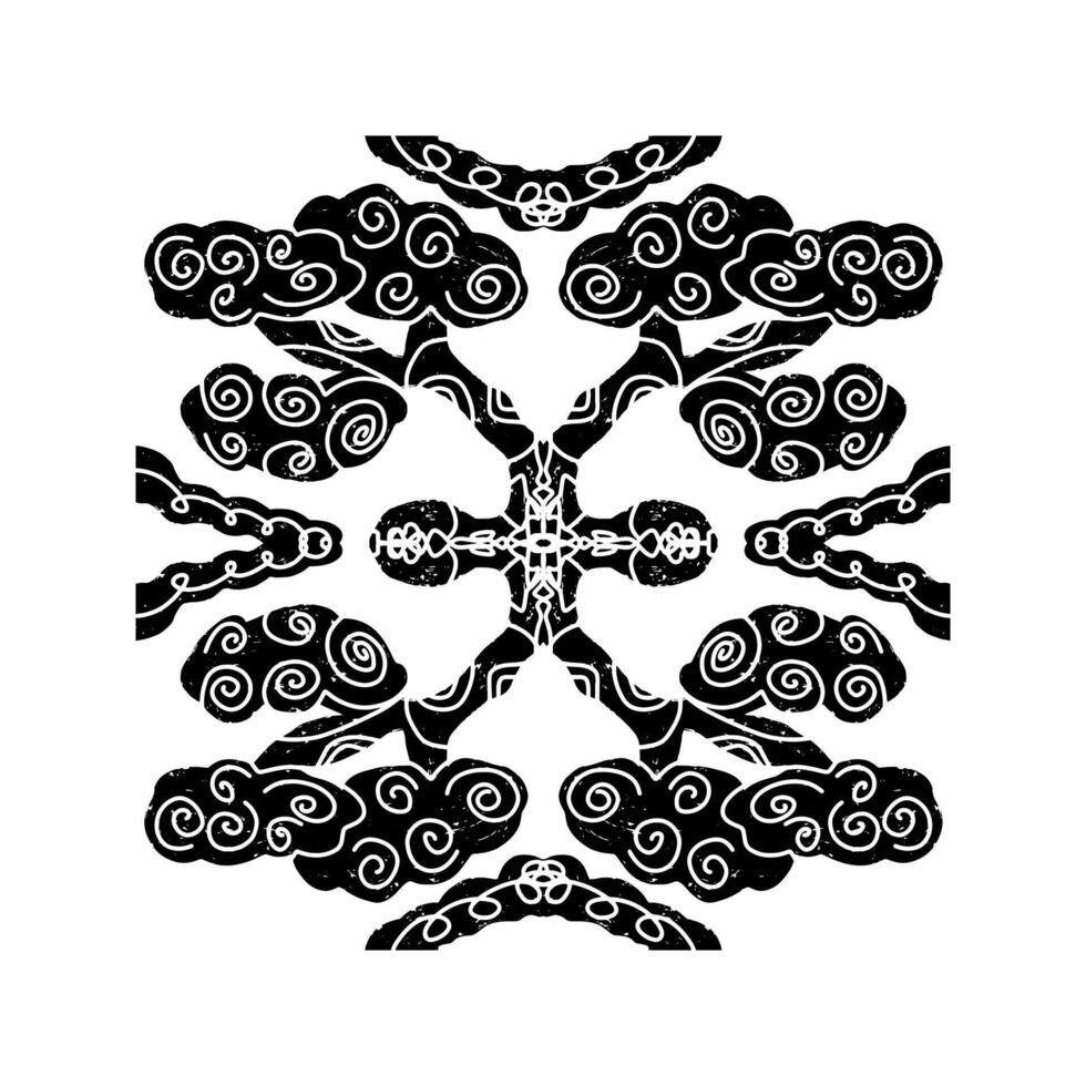 a black and white pattern with swirls vector