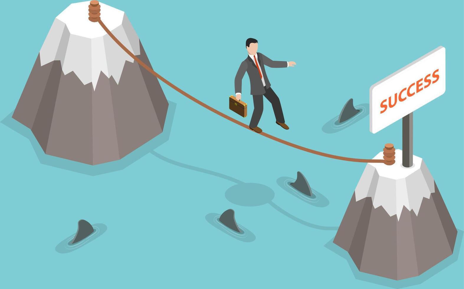3D Isometric Flat Conceptual Illustration of Crisis Management vector