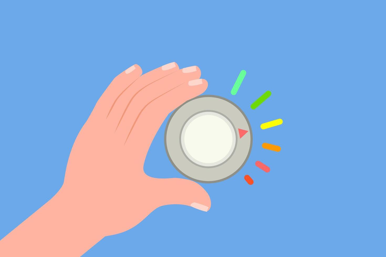 Flat Conceptual Illustration of Turning Knob vector