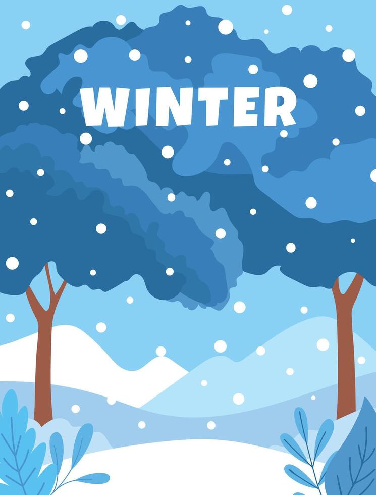 Winter abstract landscape. vector