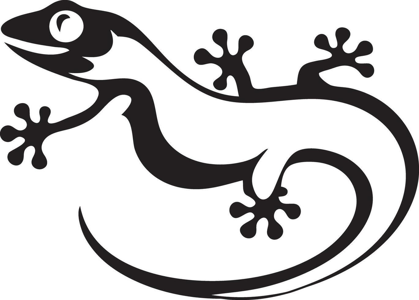A black and white gecko with long legs vector