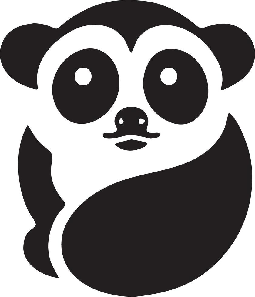 A panda bear is shown in a black and white design vector