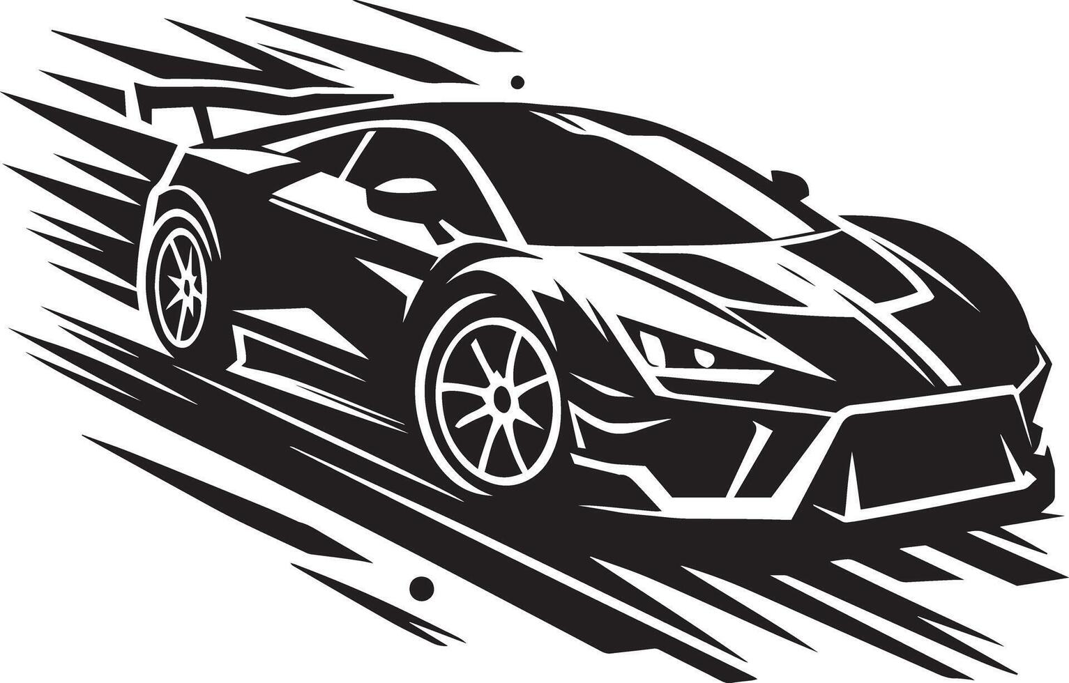 A black and white racing car on a white background vector
