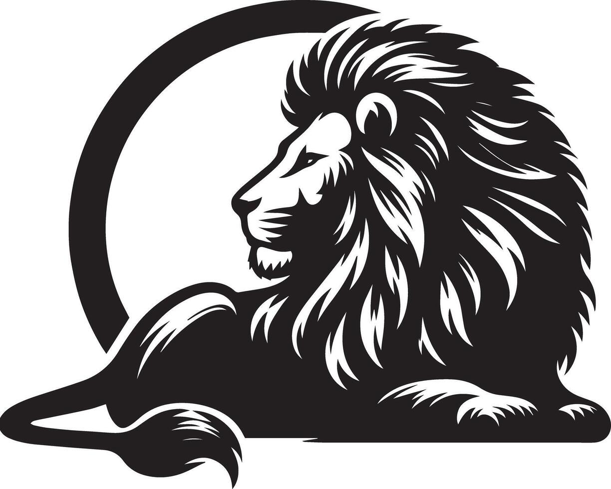 Lion silhouette on a white background vector