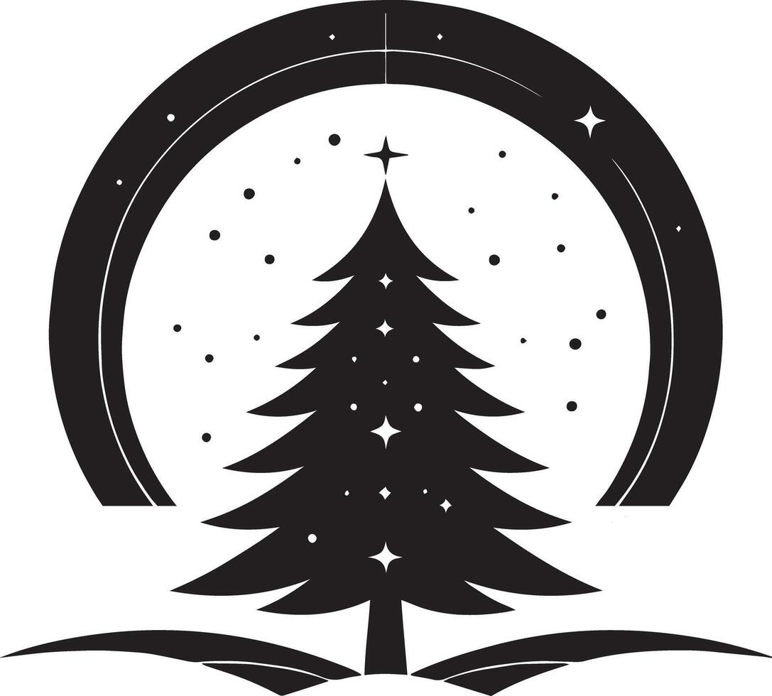 Christmas tree silhouette illustration vector