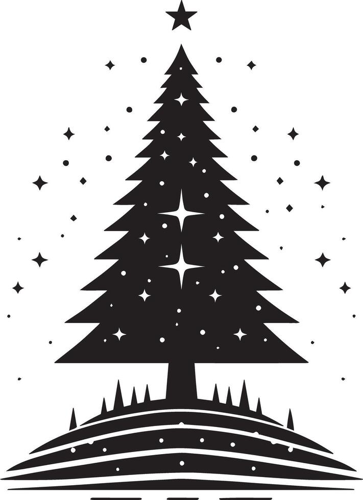 Christmas tree silhouette vector