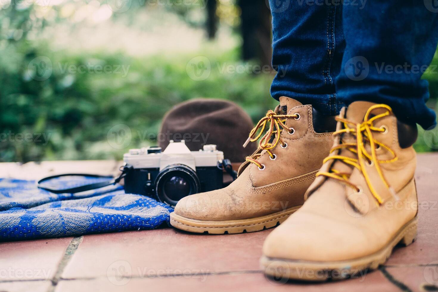 boots to hike and another thing to explore a forest photo