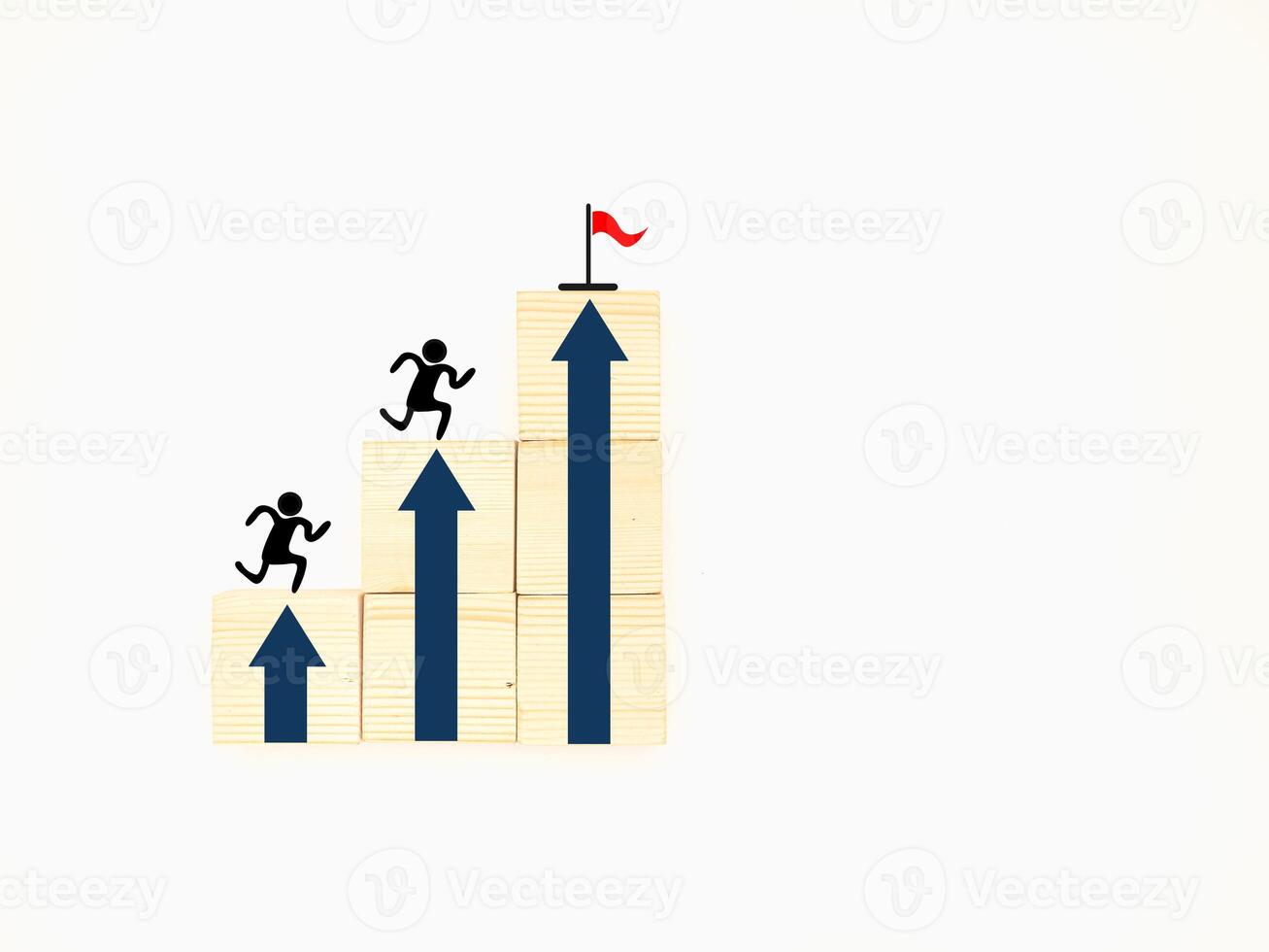 Teamwork rises to target and achieves a successful business photo