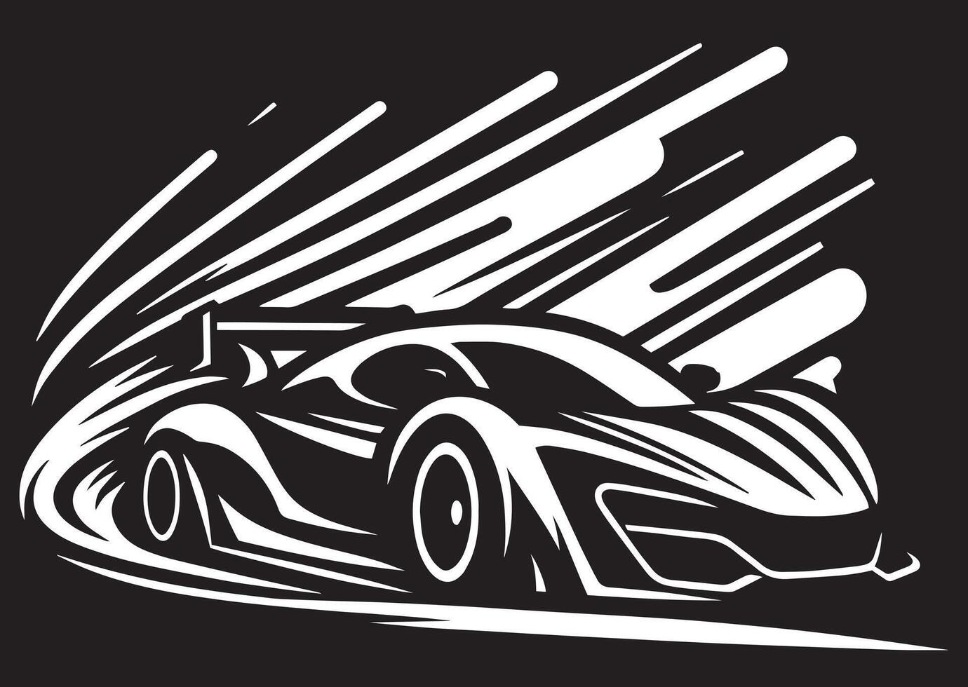 A racing car on a black background vector