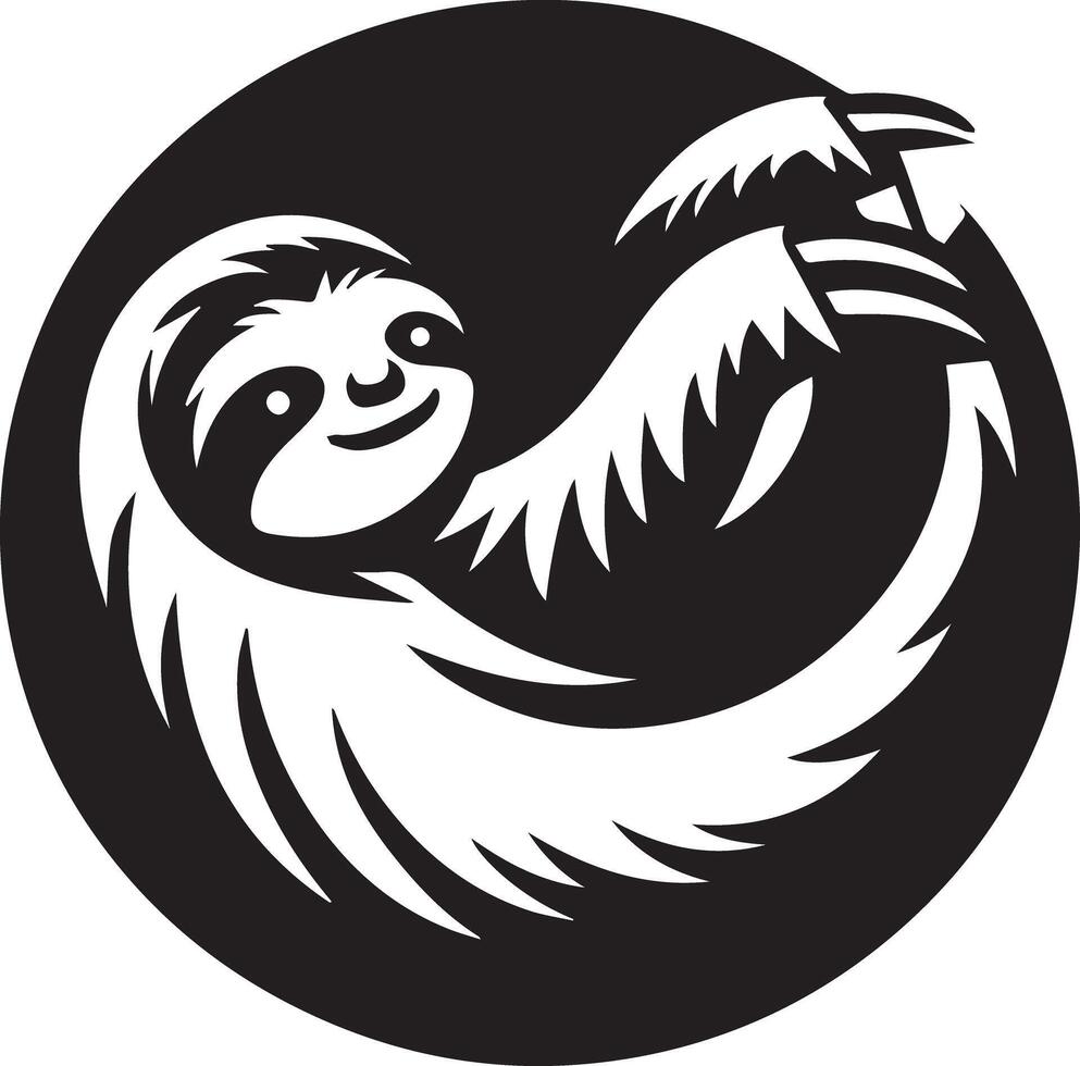 Sloth icon in black and white vector