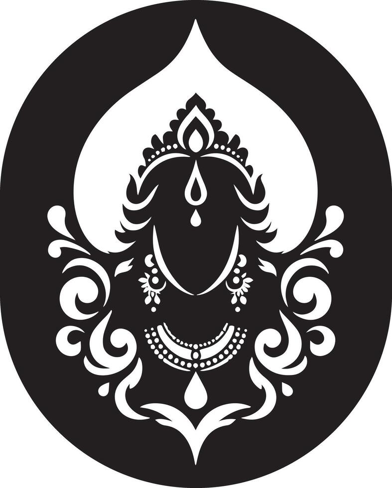 The hindu goddess in a black and white circle vector