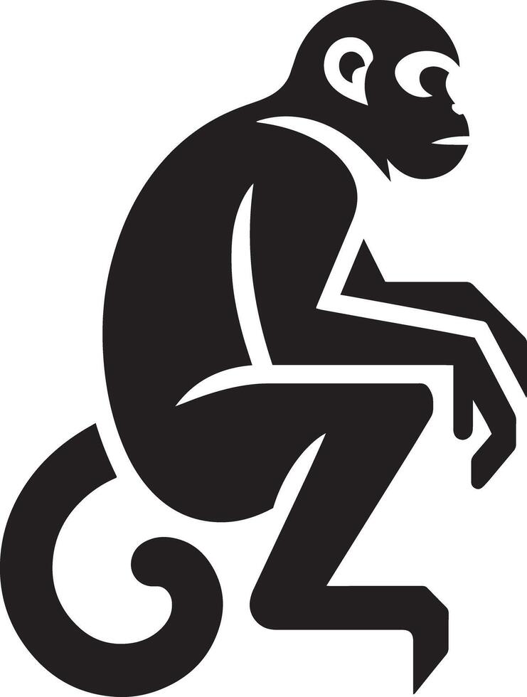 A black and white monkey logo vector