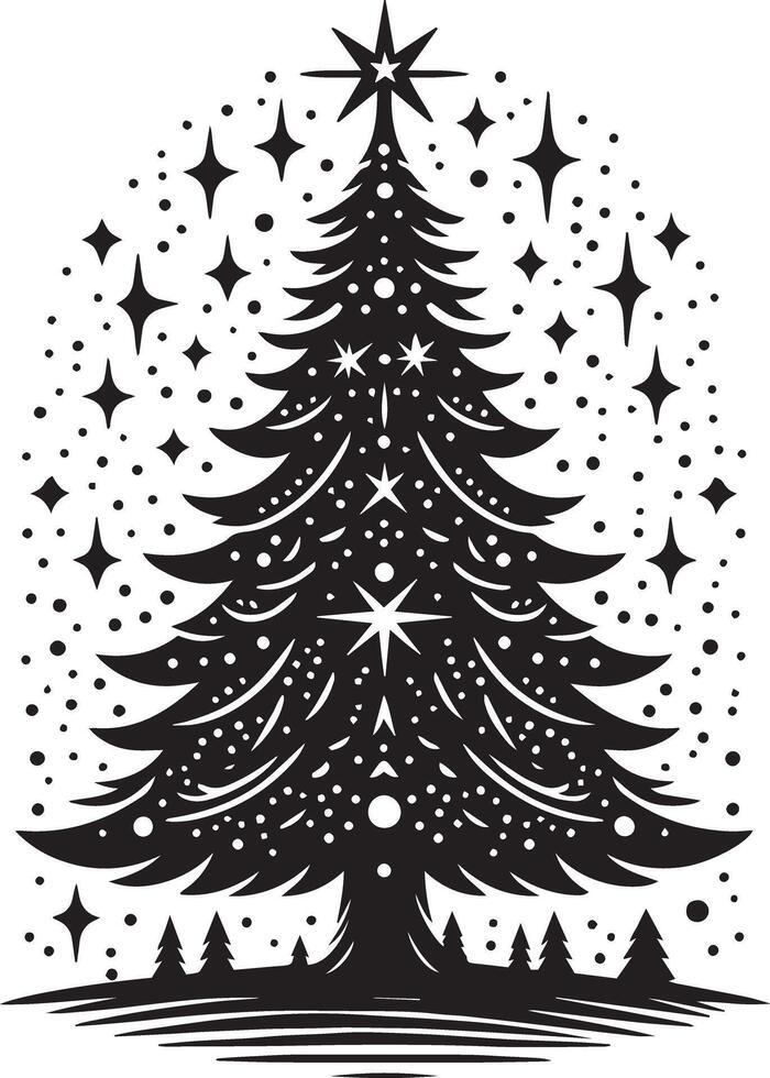 Christmas tree silhouette vector