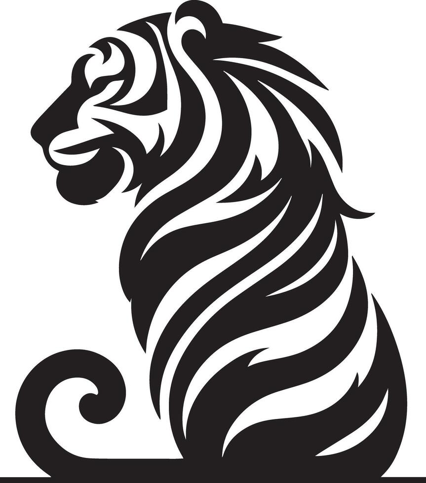 A tiger silhouette on a white background vector