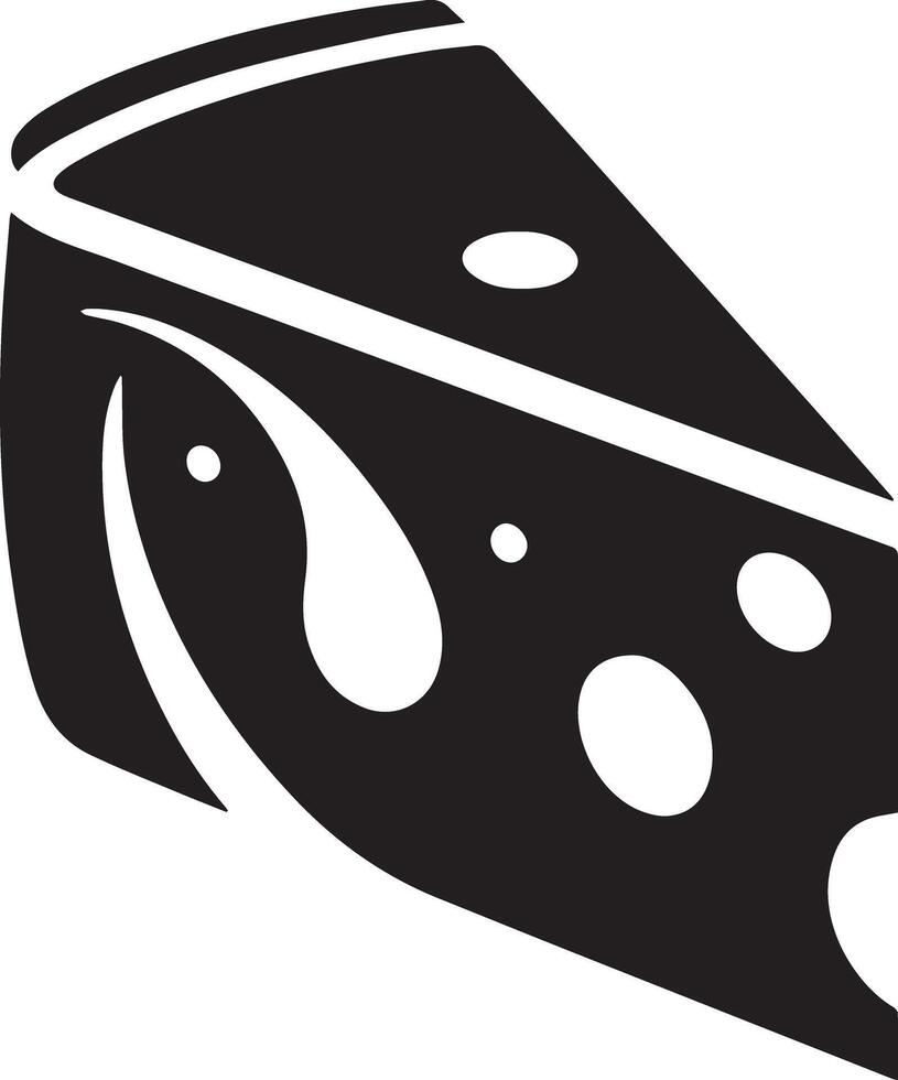 A piece of cheese with a black and white design vector