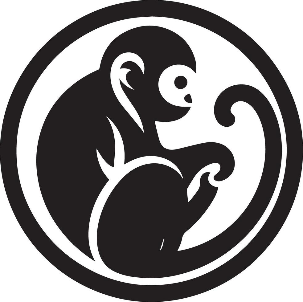 A monkey in a circle logo vector