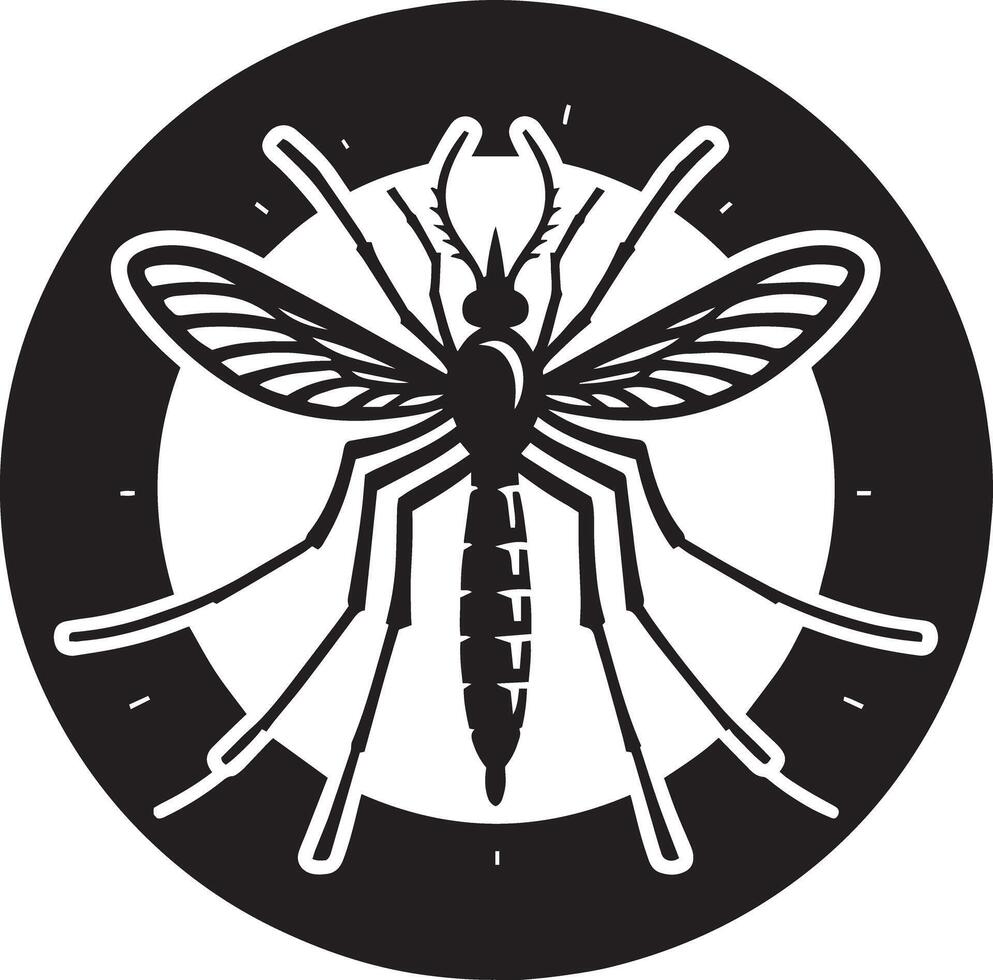 A black and white mosquito logo vector