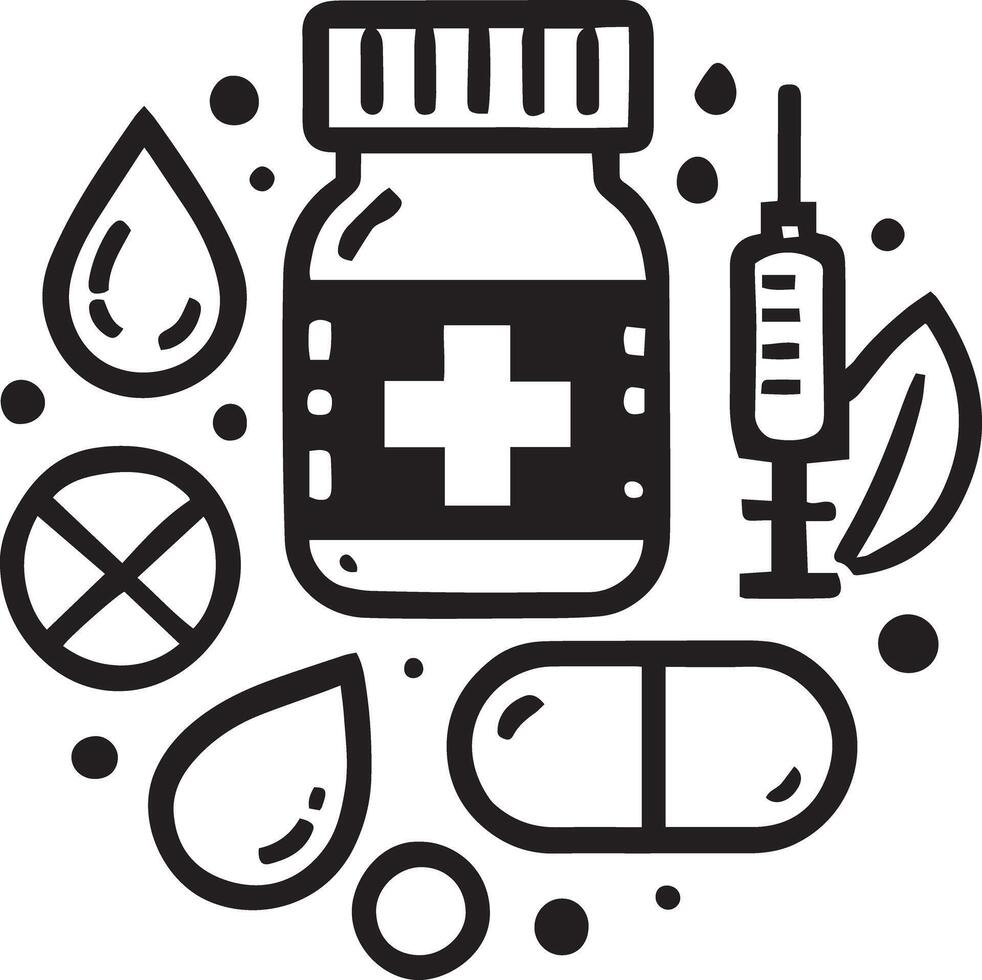 Medicine and pills icon illustration vector