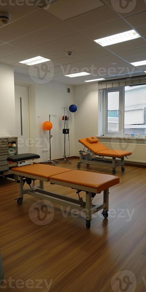 Blank area in a physiotherapy session ready for promotional content. photo