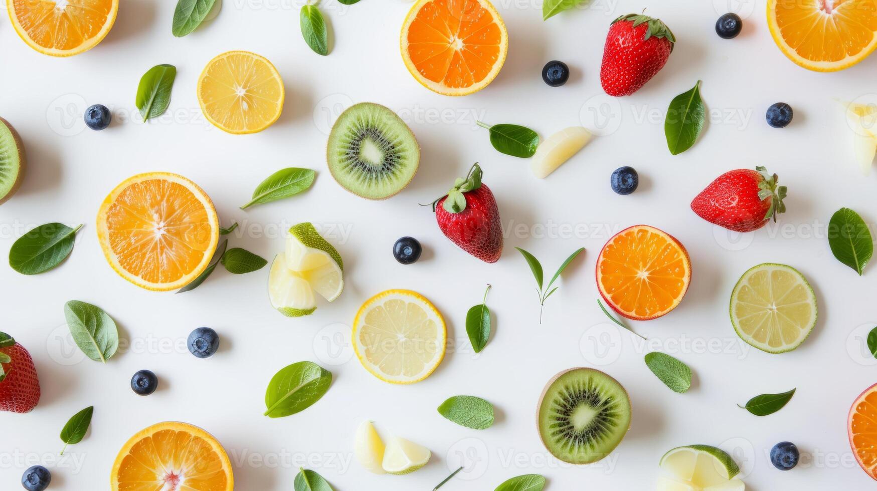 Clean and uncomplicated spring fruit layout is visually stunning photo