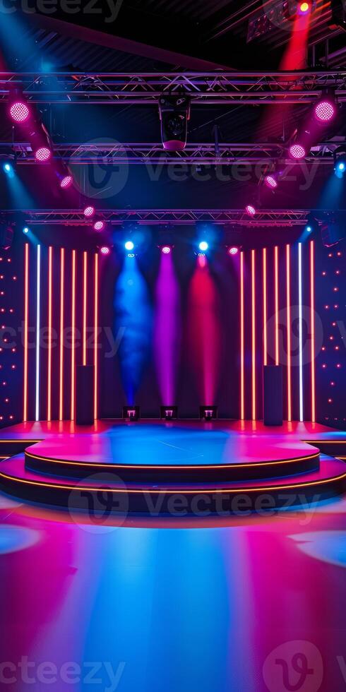 Versatile display stage layout featuring a spacious copy space photo