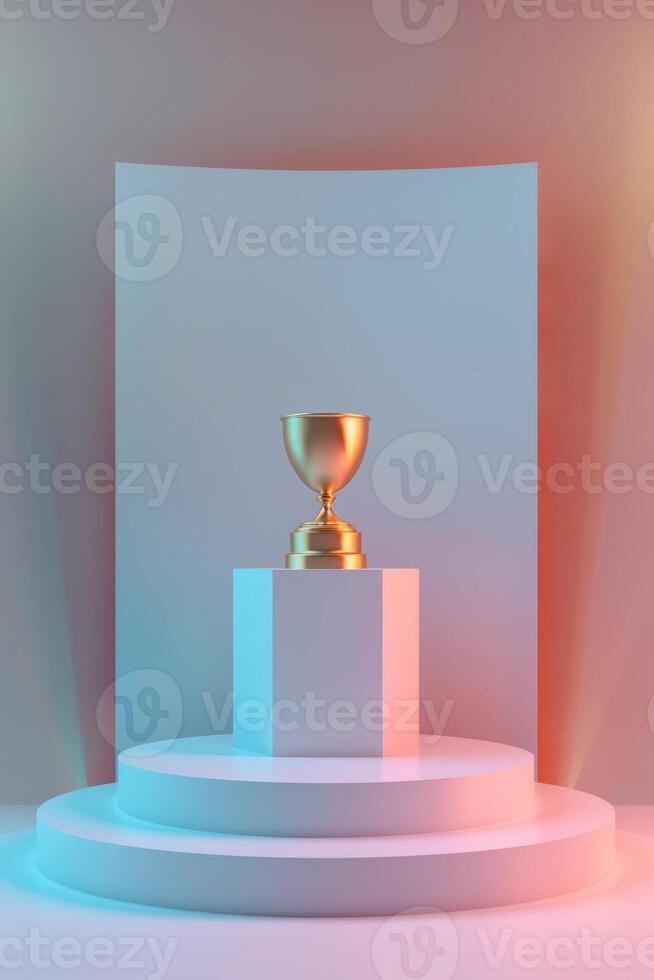 Visionary depiction of an award podium, encouraging viewers to chase their goals. photo
