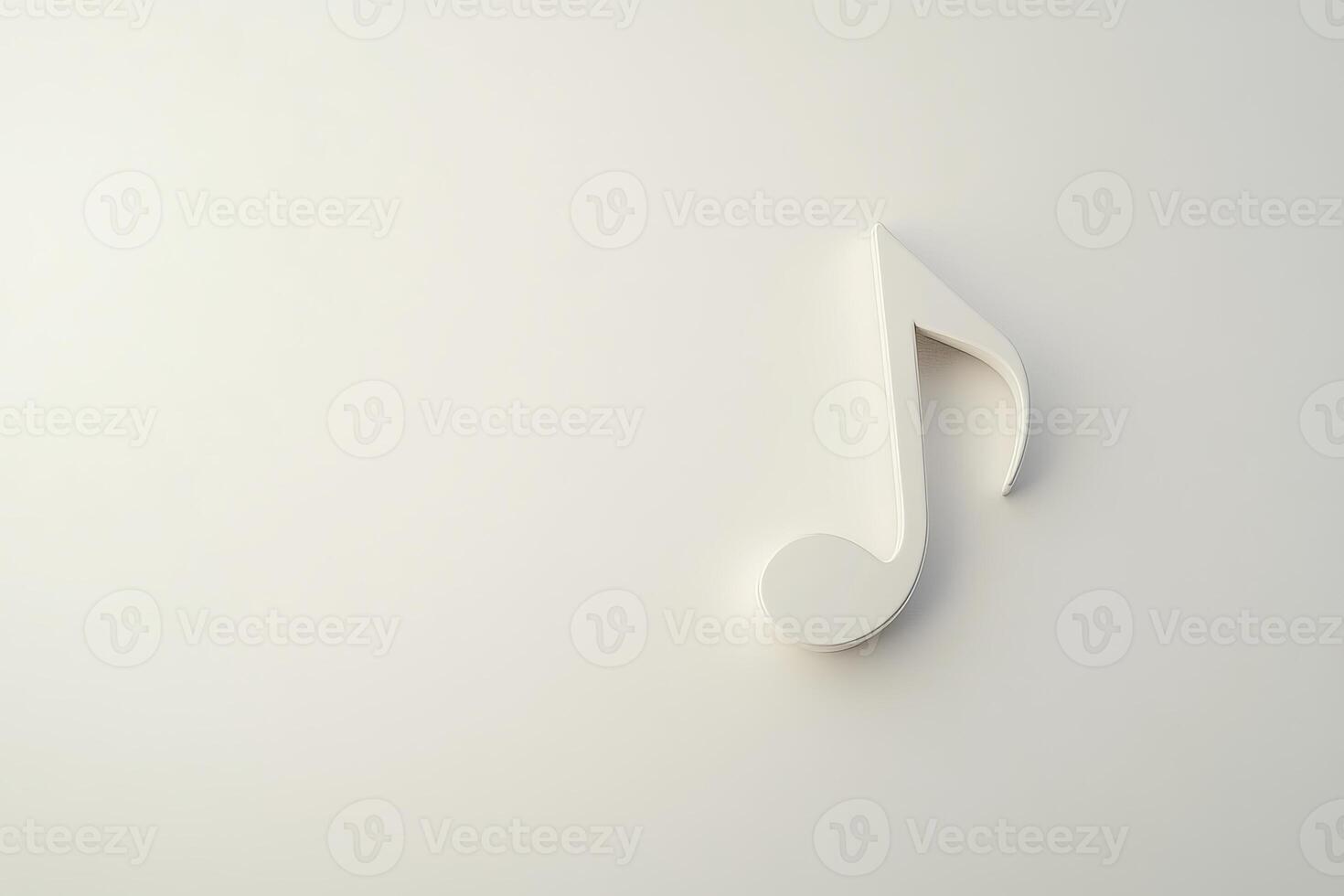 Minimalist White Musical Note on Clean Background for Modern Design and Creative Projects photo