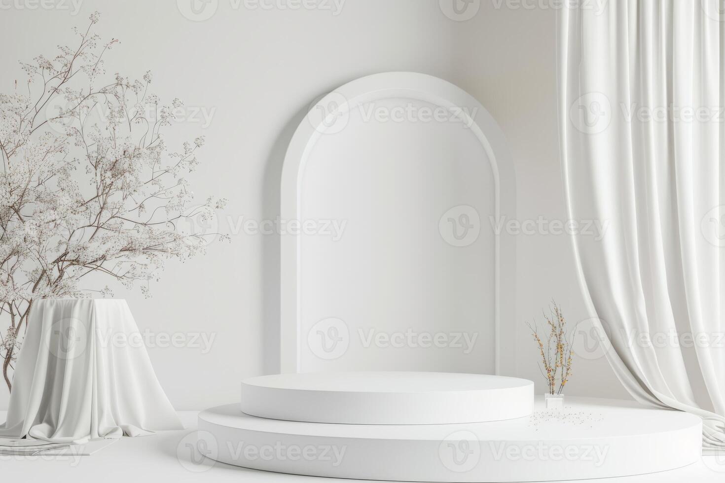 Immaculate white background serves as a blank canvas for showcasing the elegance photo