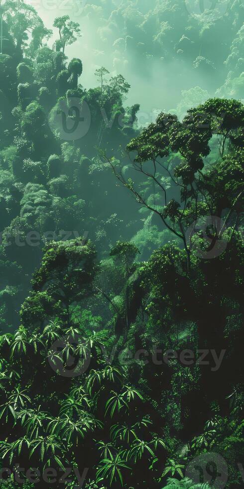 Simple, clean rainforest in minimalism. photo
