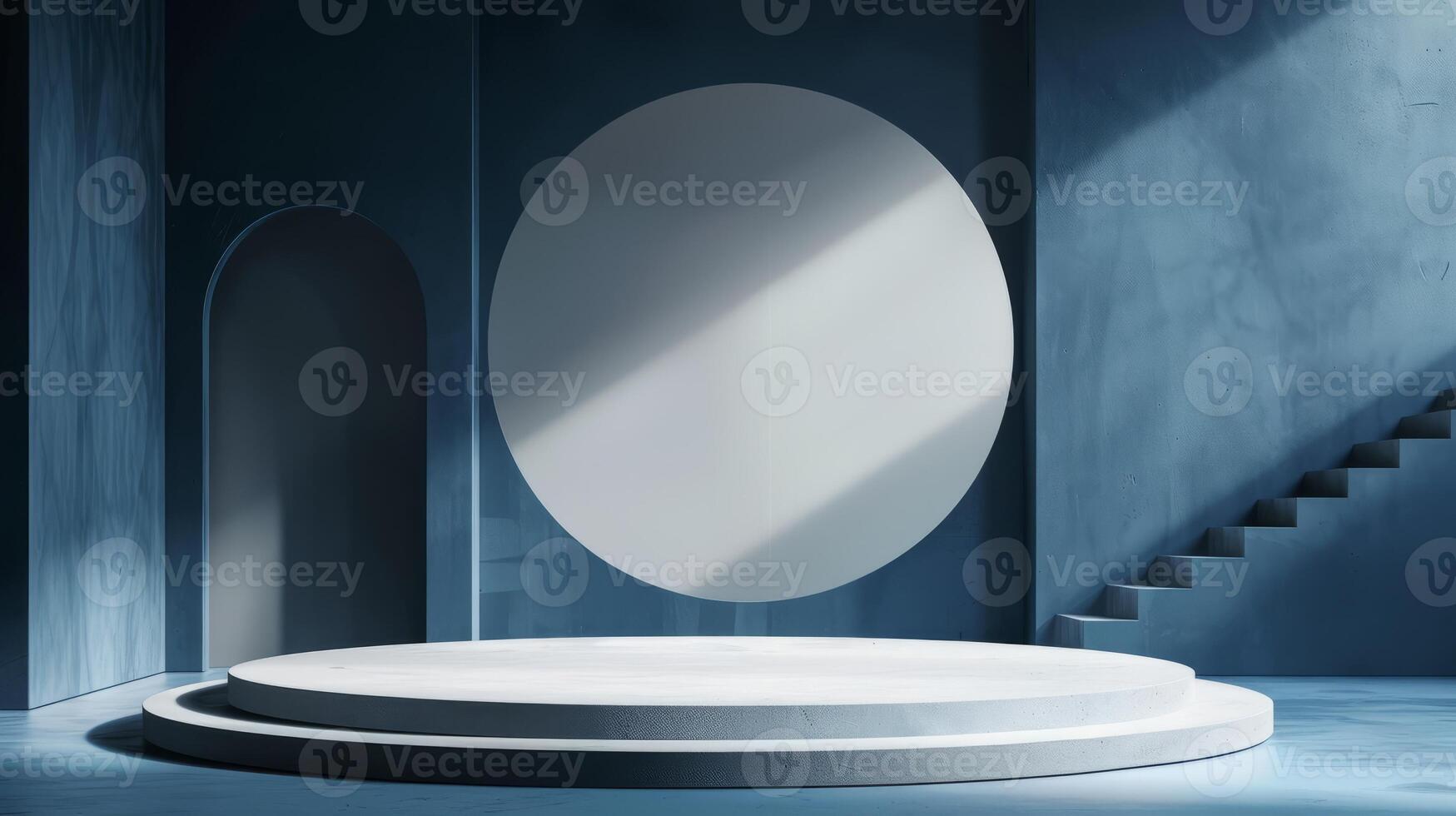 Minimalist display stage layout photo