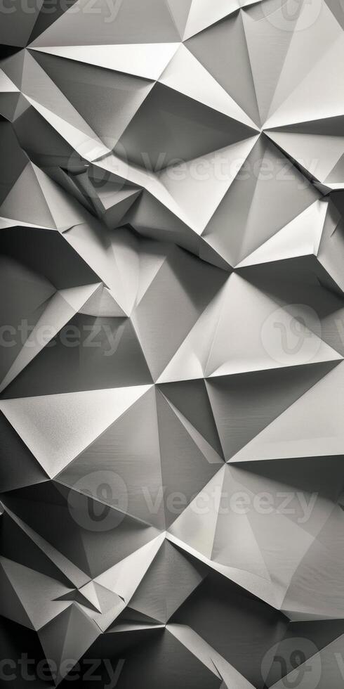 Abstract Geometric Background with 3D Polygonal Shapes in Monochrome Tones photo