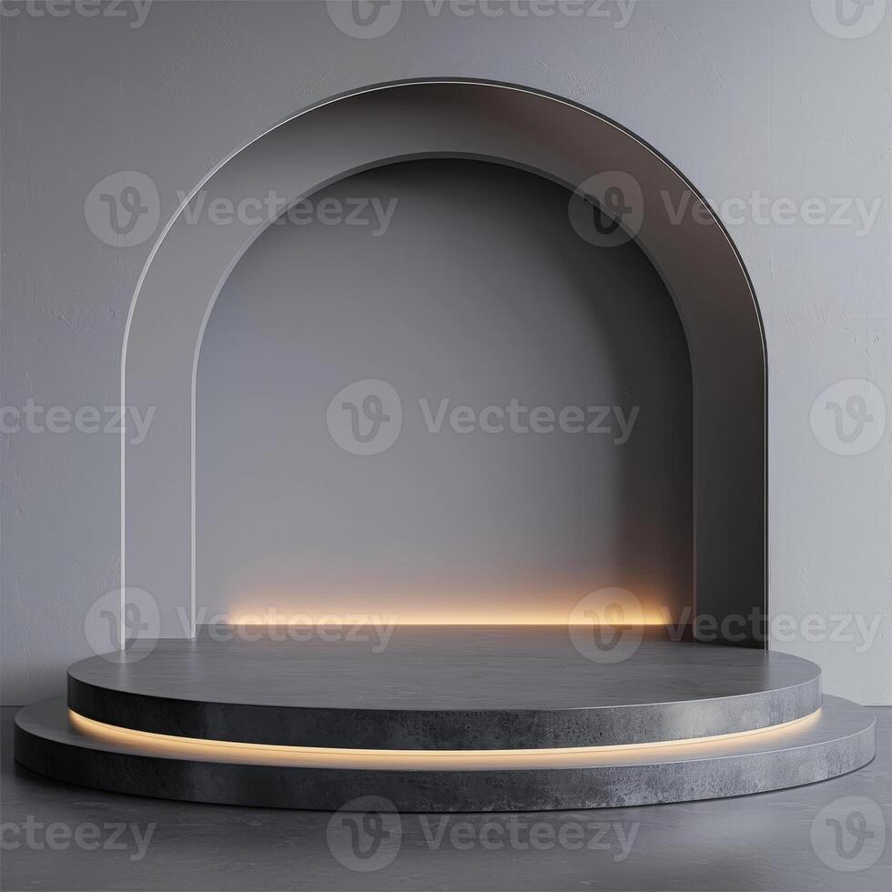 Minimalistic display stage design with a generous copy space photo