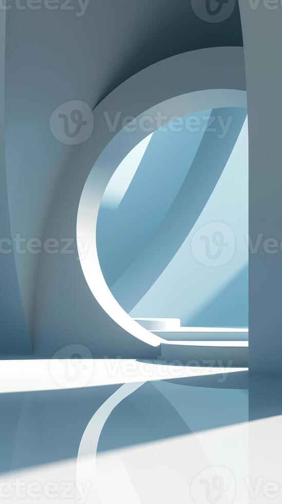 Modern Minimalist Architectural Design with Curved Structures photo