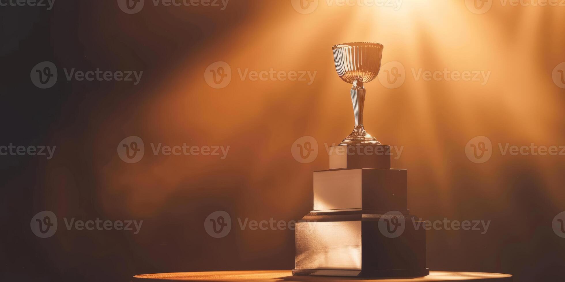 Professional photograph of an award podium with copy space photo