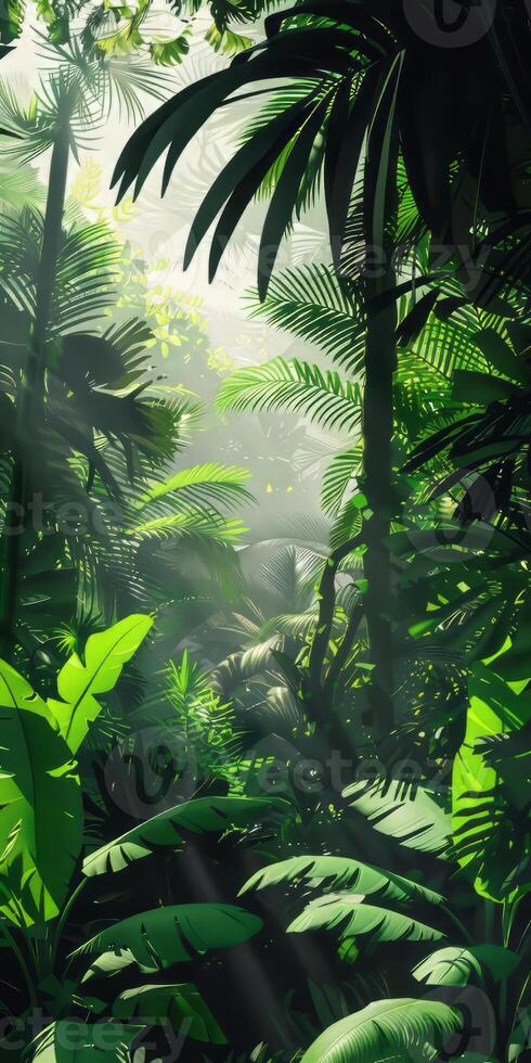 Simple, clean rainforest in minimalism. photo