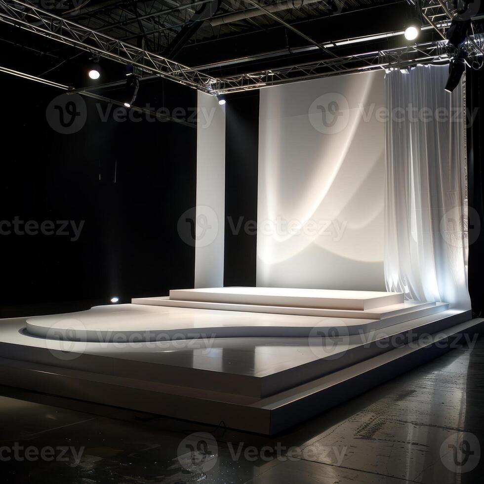 Modern Minimalist Stage Setup with Elegant Lighting photo