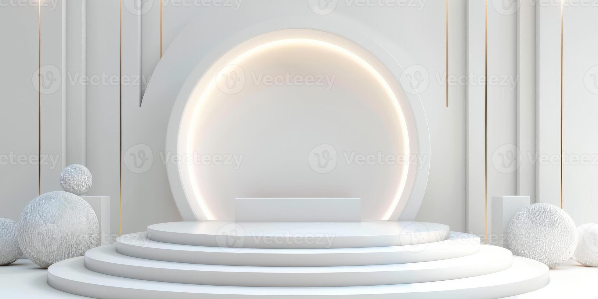 Impeccable white background showcasing the significance of the award podium photo