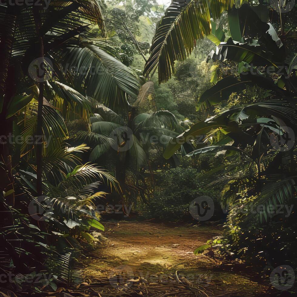 Jungle canopy and empty space. photo