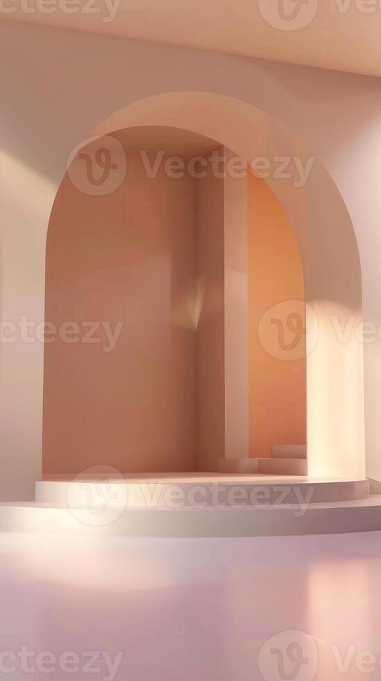 Minimalist Architectural Interior with Soft Lighting photo