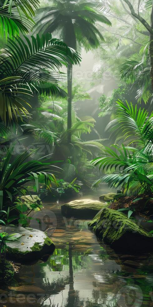 Simple, clean rainforest scene. photo