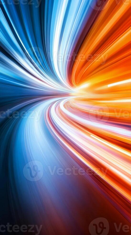 Dynamic Abstract Light Streaks in Vivid Blue and Orange Creating a Futuristic Motion Effect photo