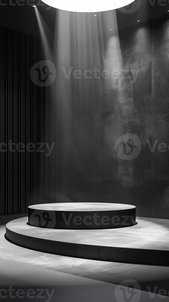 Minimalistic display stage layout featuring a simple and unobtrusive background. photo