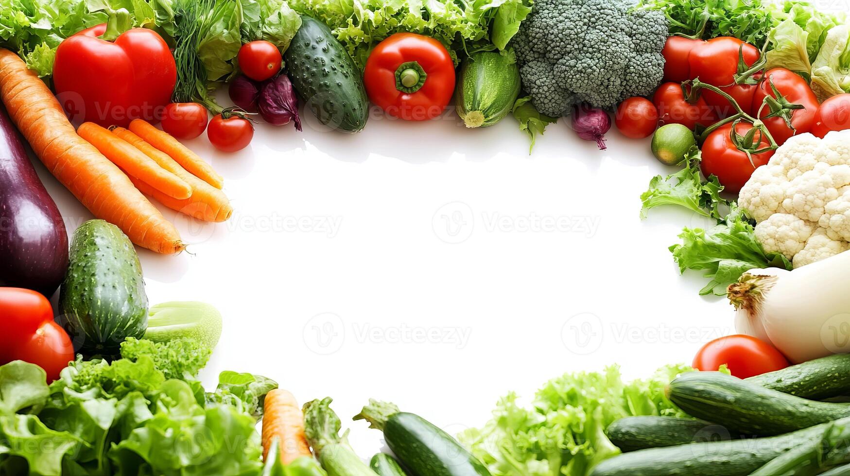 Fresh Organic Vegetables Border with Copy Space photo