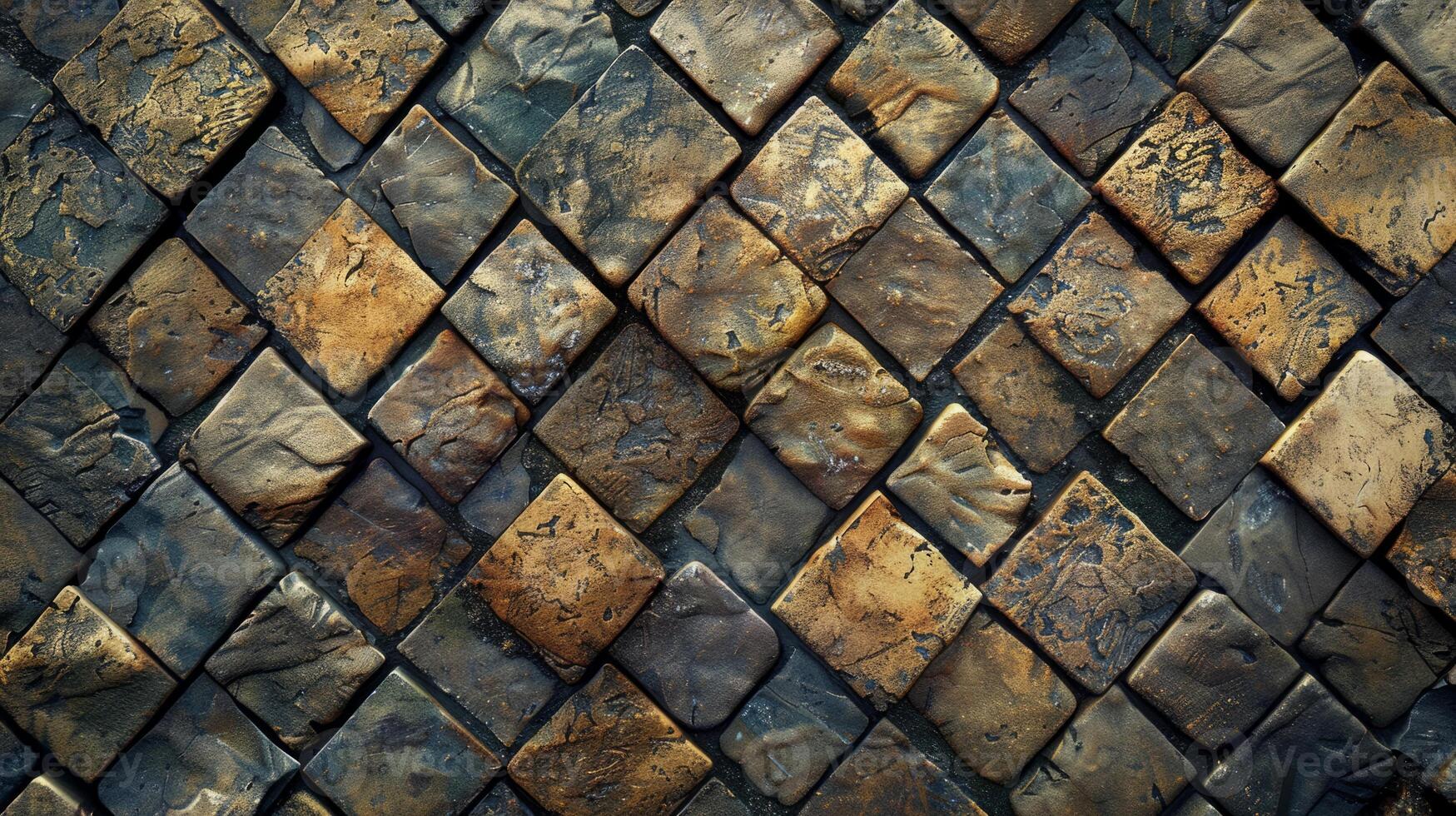 Close-up shot of tiled texture with visual interest. photo