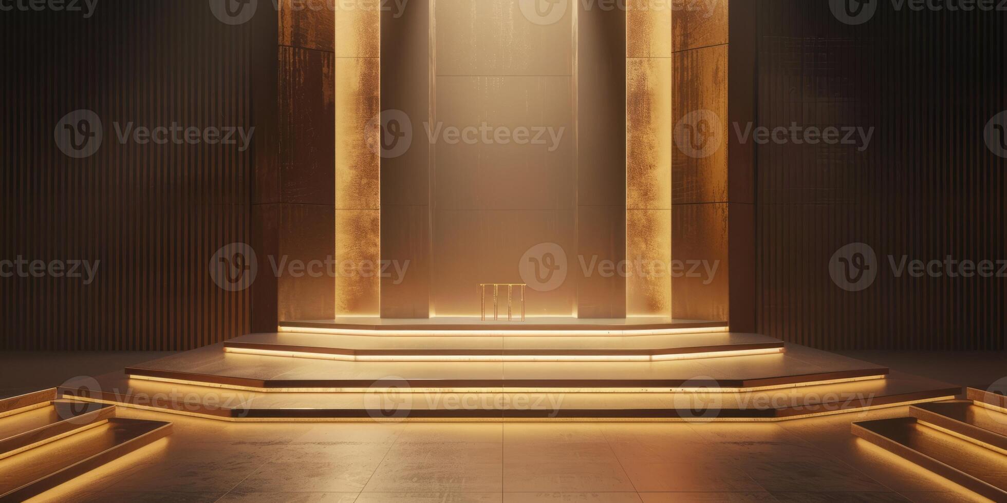 Clean and sophisticated image featuring an award podium. photo