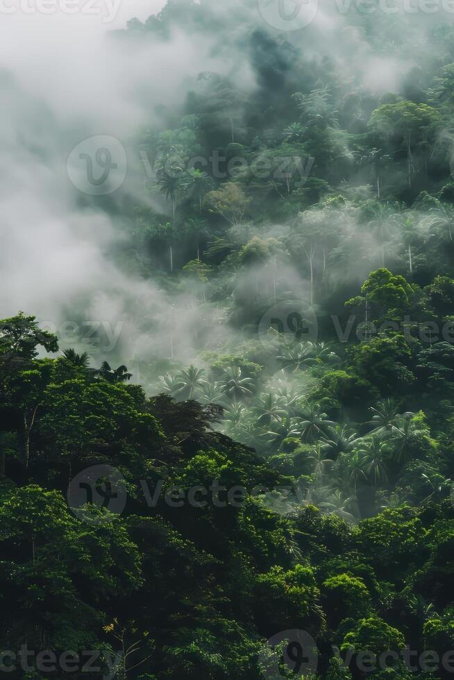 Simple, clean view of rainforest. photo